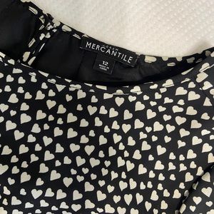J. Crew Mercantile Black Heart Print Tulip Dress
